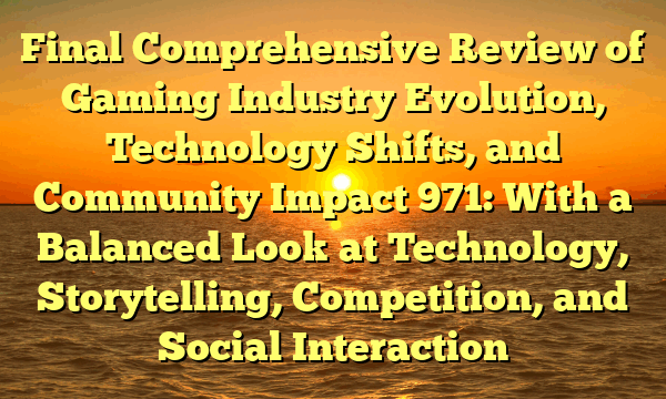 Final Comprehensive Review of Gaming Industry Evolution, Technology Shifts, and Community Impact 971: With a Balanced Look at Technology, Storytelling, Competition, and Social Interaction